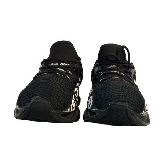 Men's Boys Blade Shoes Black Cushioned Soft Sole Non-Slip Sports Sneakers Size 8 - Picture 3 of 9